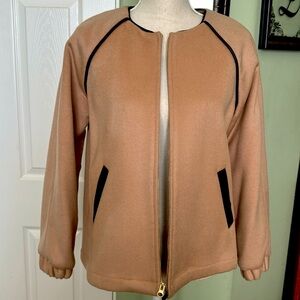 Laveer Camel Wool Bomber Coat Size 6
